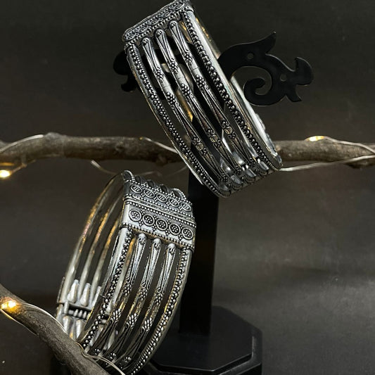 Intricate Filigree Work Artificial Silver Bracelet