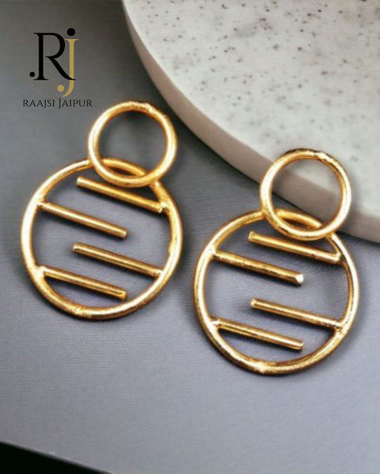 Handcrafted Gold-Plated Round Earrings – Perfect for Casual & Formal Looks